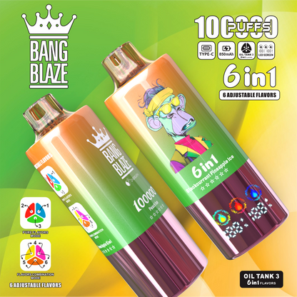 Bang Blaze 100K Eldobható E-cigaretta – 100 000 slukkot | 6 az 1-ben íz