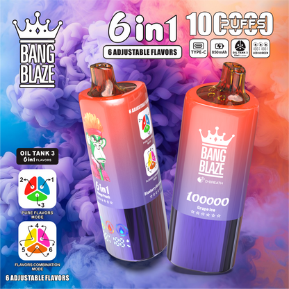 Bang Blaze 100K Eldobható E-cigaretta – 100 000 slukkot | 6 az 1-ben íz