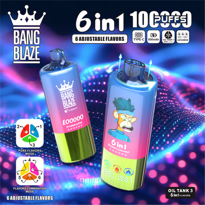 Bang Blaze 100K Eldobható E-cigaretta – 100 000 slukkot | 6 az 1-ben íz