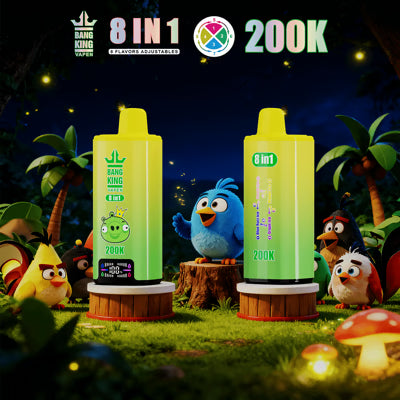 Bang King 200K 8 az 1-ben eldobható vape | 200 000 slukkot | Angry Birds ihlette dizájn