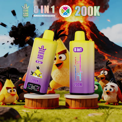 Bang King 200K 8 az 1-ben eldobható vape | 200 000 slukkot | Angry Birds ihlette dizájn