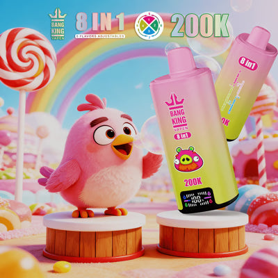 Bang King 200K 8 az 1-ben eldobható vape | 200 000 slukkot | Angry Birds ihlette dizájn