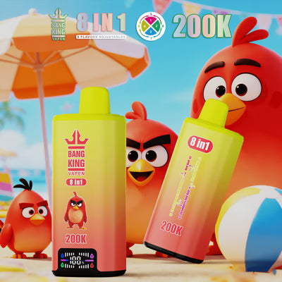 Bang King 200K 8 az 1-ben eldobható vape | 200 000 slukkot | Angry Birds ihlette dizájn