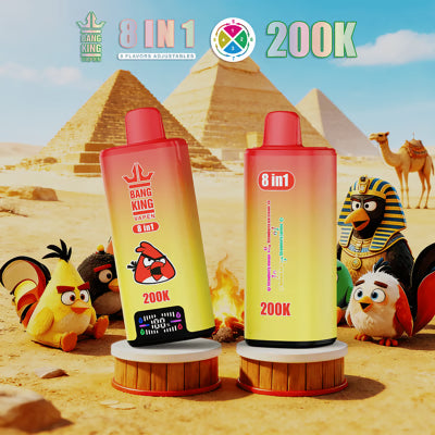Bang King 200K 8 az 1-ben eldobható vape | 200 000 slukkot | Angry Birds ihlette dizájn