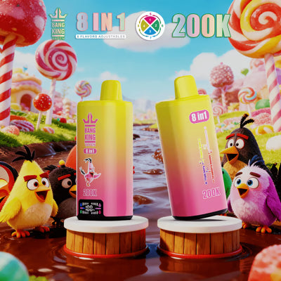 Bang King 200K 8 az 1-ben eldobható vape | 200 000 slukkot | Angry Birds ihlette dizájn
