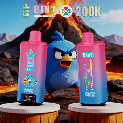 Bang King 200K 8 az 1-ben eldobható vape | 200 000 slukkot | Angry Birds ihlette dizájn