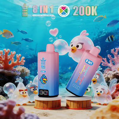 Bang King 200K 8 az 1-ben eldobható vape | 200 000 slukkot | Angry Birds ihlette dizájn